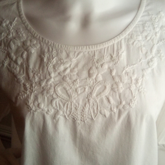 Women's Samson White Puff Sleeve Dress, Size Large, White - Picture 11 of 16